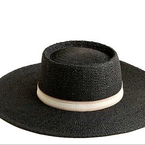 Jcrew contoured-crown straw boater hat